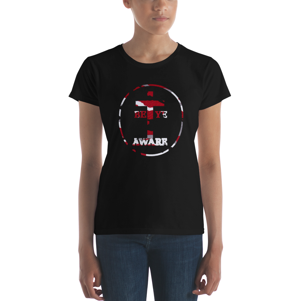 Be Ye AWARE Red Fatigue Ladies' Tees - Be Ye AWARE Clothing